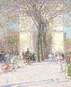 Childe Hassam Washington Arch oil on canvas